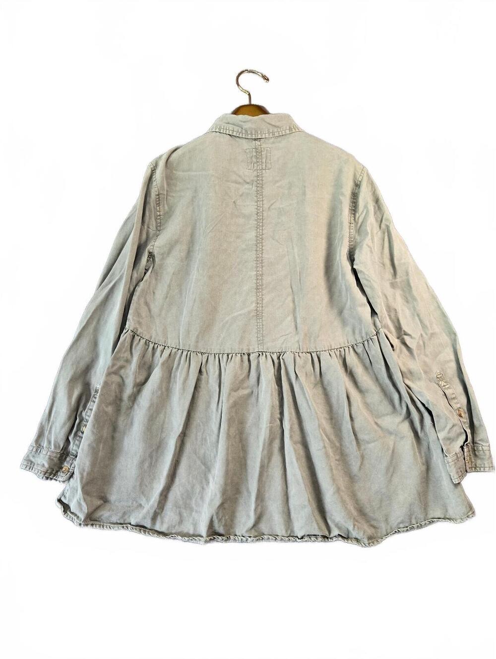 American Eagle Outfitters Women's Long Sleeve Button-Front Tunic Top in Light Fm - Picture 3 of 10